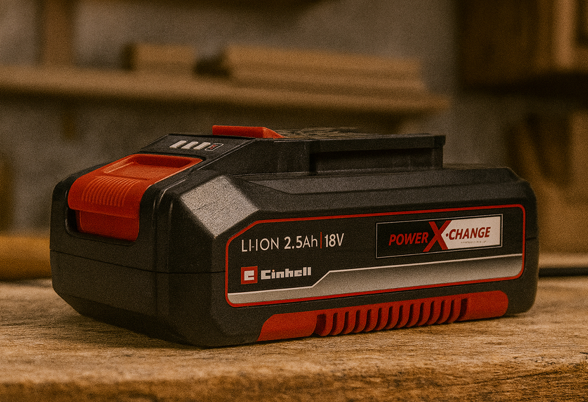 Απεικονίζεται η μπαταρία πάνω σε πάγκο εργαστηρίου.